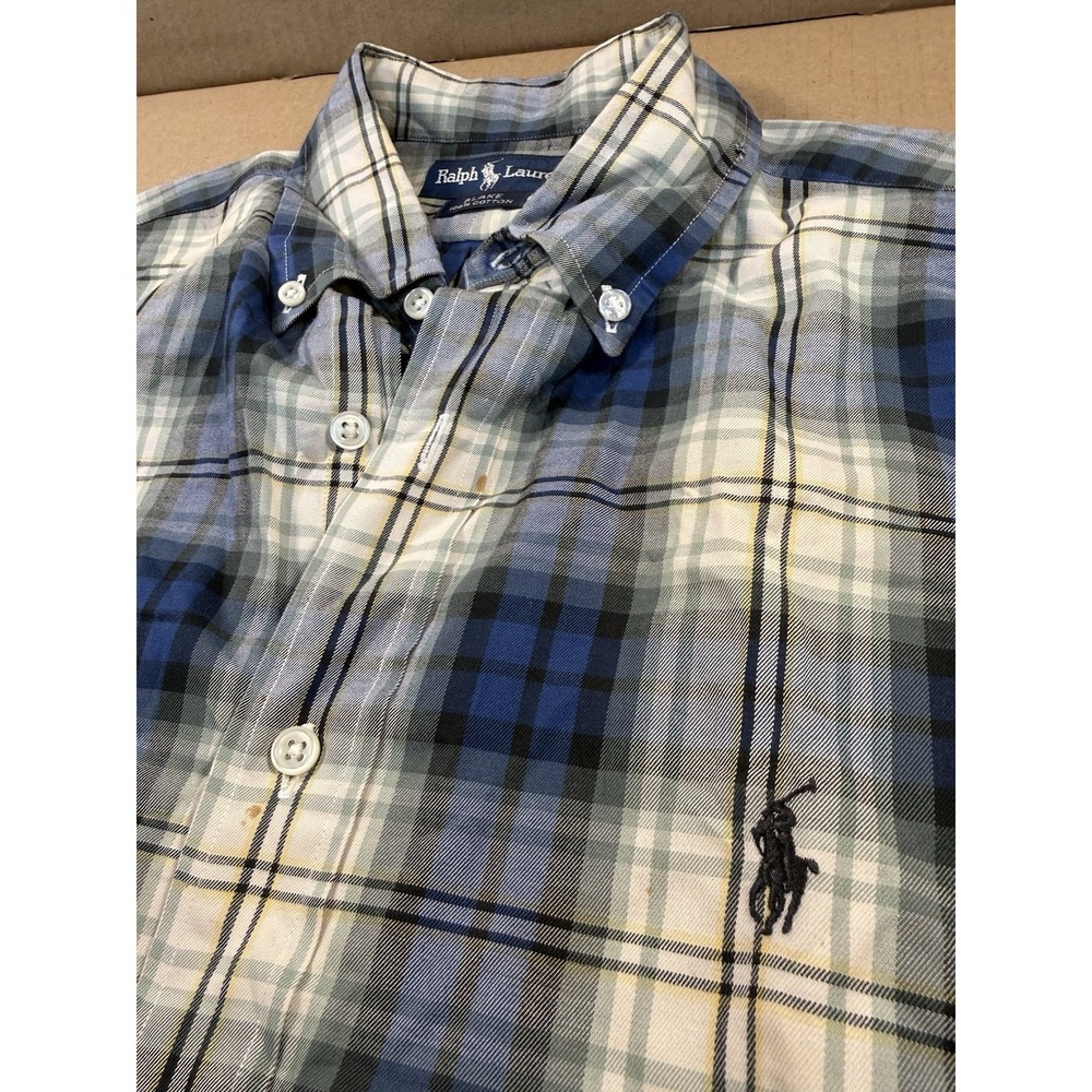 VINTAGE Polo Ralph Lauren Men's Blake Plaid Button Down Shirt Size Large